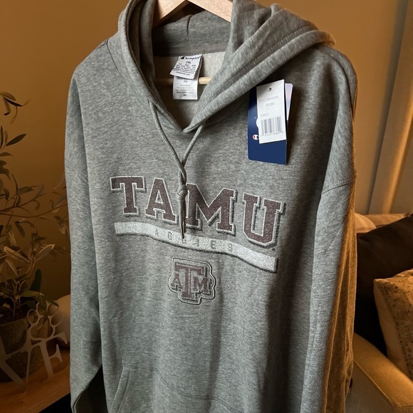Champion Texas A&M Aggies Hoodie Sweatshirt Gray Pullover Sweater Size 2XL NWT - Picture 2 of 12